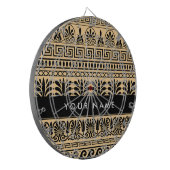 Griechischer Fret, Mixed Meander Key, Braun, Ihr N Dartscheibe (Vorderseite Links)