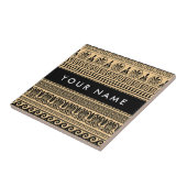 Griechischer Fret, Mixed Meander Key, Braun, Ihr N Fliese (Seite)