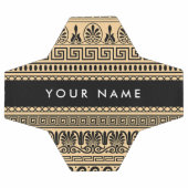 Griechischer Fret, Mixed Meander Key, Braun, Ihr N Fußball (Flach)