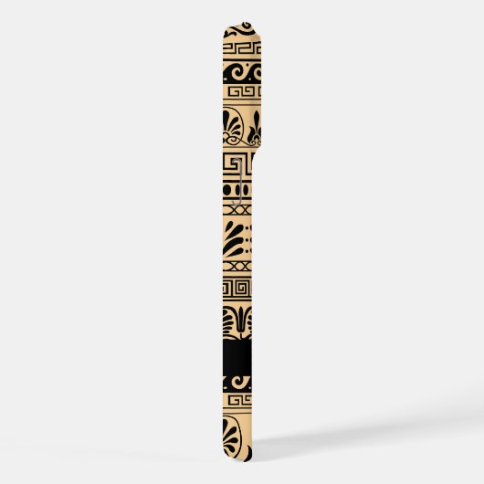 Griechischer Fret, Mixed Meander Key, Braun, Ihr N iPhone Hülle (Rechte Seite)