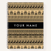 Griechischer Fret, Mixed Meander Key, Braun, Ihr N Notizblock (Vorderseite)