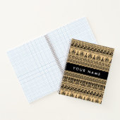 Griechischer Fret, Mixed Meander Key, Braun, Ihr N Notizblock (Innenseite)