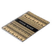 Griechischer Fret, Mixed Meander Key, Braun, Ihr N Notizblock (Linke Seite)