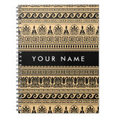 Griechischer Fret, Mixed Meander Key, Braun, Ihr N Notizblock (Vorderseite)