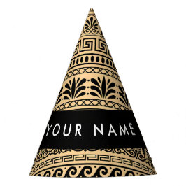 Griechischer Fret, Mixed Meander Key, Braun, Ihr N Partyhütchen