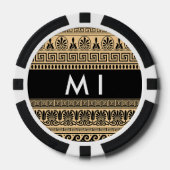 Griechischer Fret, Mixed Meander Key, Braun, Ihr N Pokerchips (Vorderseite)
