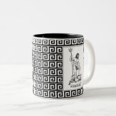 Griechischer Gott auf schwarz-weißem griechischen  Zweifarbige Tasse (VorderseiteRechts)