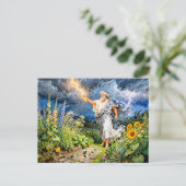 Griechischer Gott Boreas Wintergarten Postkarte (Stehend Vorderseite)