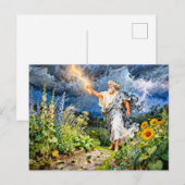 Griechischer Gott Boreas Wintergarten Postkarte (Vorne/Hinten)