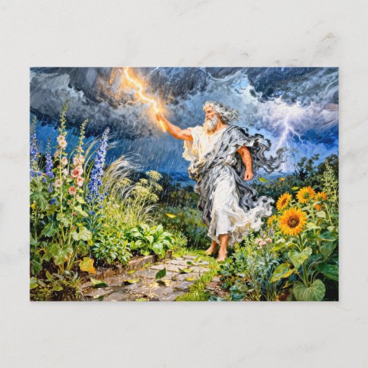 Griechischer Gott Boreas Wintergarten Postkarte (Vorderseite)