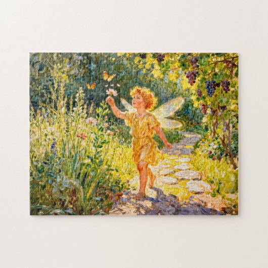 Griechischer Gott Eros im Garten Puzzle (Horizontal)