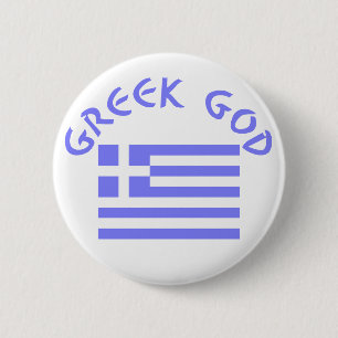 Griechischer Gott Flagge Griechenlands Button
