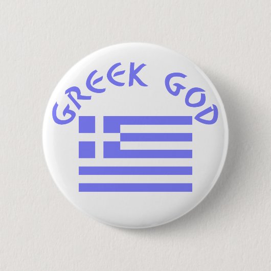 Griechischer Gott Flagge Griechenlands Button (Vorderseite)