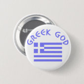 Griechischer Gott Flagge Griechenlands Button (Vorne & Hinten)