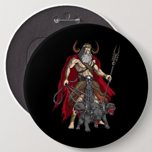 Griechischer Gott Hades Button (Vorne & Hinten)