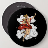 Griechischer Gott Hermes Button (Vorne & Hinten)