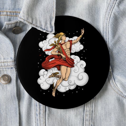 Griechischer Gott Hermes Button (Beispiel)