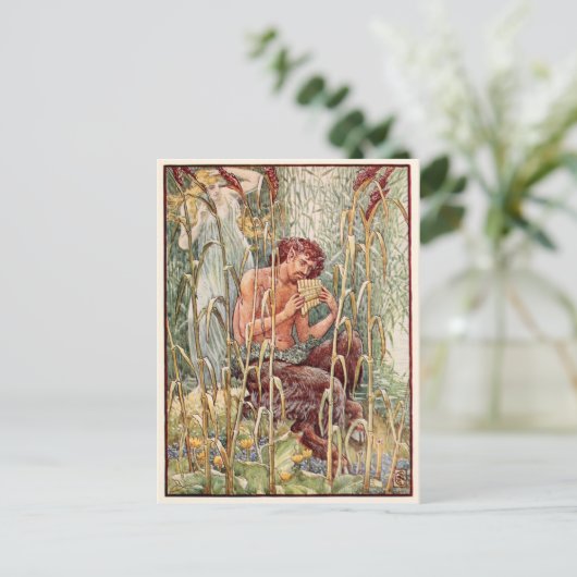 Griechischer Gott Pan Vintage-Bild Postkarte (Stehend Vorderseite)