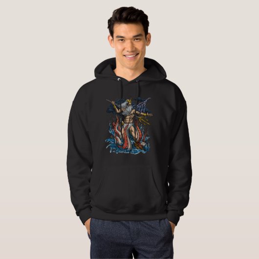 Griechischer Gott Poseidon Hoodie (Vorne ganz)