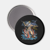 Griechischer Gott Poseidon Magnet (Vorderseite/Rückseite)