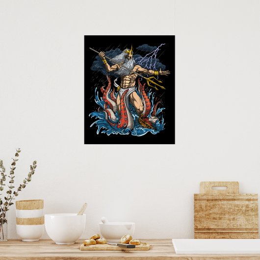 Griechischer Gott Poseidon Poster (Küche)