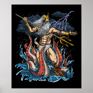 Griechischer Gott Poseidon Poster
