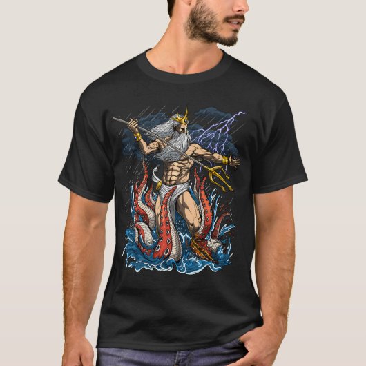 griechischer Gott Poseidon T-Shirt (Vorderseite)