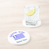 Griechischer Gott und die griechische Flagge Perso Getränkeuntersetzer (Seite)