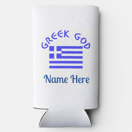 Griechischer Gott und die griechische Flagge Perso Selters Dosenkühler (Rückseite)