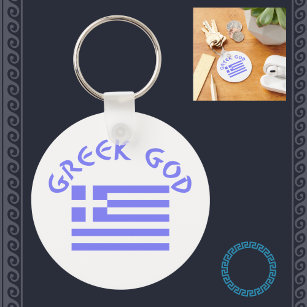 Griechischer Gott und Flagge Schlüsselanhänger