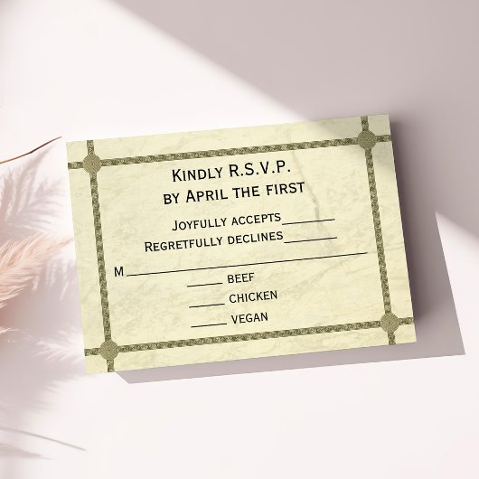 Griechischer Hochzeitstisch RSVP Karte