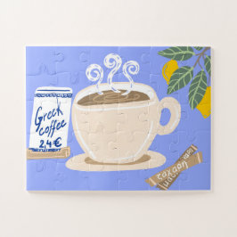 Griechischer Kaffee & Zitronenzweig Mittelmeer Pos Puzzle