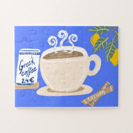 Griechischer Kaffee & Zitronenzweig Mittelmeer Pos Puzzle