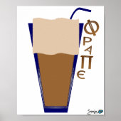 Griechischer Kaffeepapierdruck Poster (Vorne)