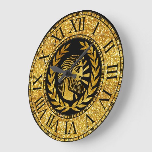 Griechischer Krieg in Gold Große Wanduhr (Winkel)