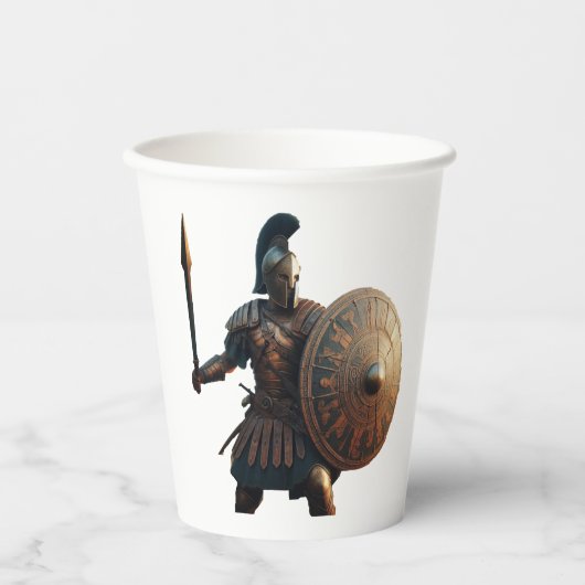 Griechischer Krieger Pappbecher (Vorderseite)