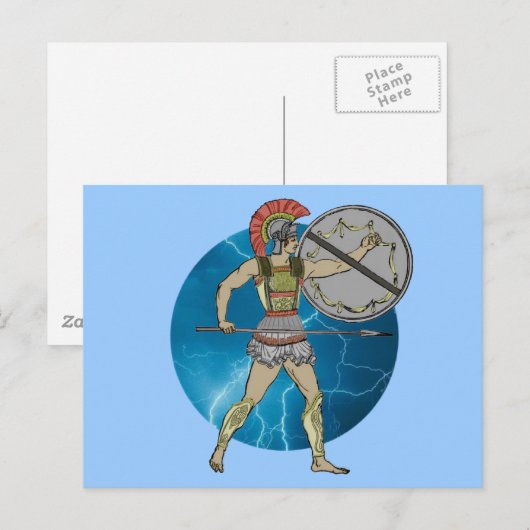 Griechischer Krieger Postkarte (Vorne/Hinten)