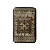 Griechischer Mäander-Schlüsselschmuck - Schwarz un Badematte (Vorderseite Vertikal)