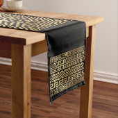 Griechischer Mäander-Schlüsselschmuck - Schwarz un Kurzer Tischläufer (Beispiel)