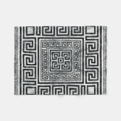 Griechischer Mäander - Schwarz-Weiß-Marmor mit gri Fleecedecke (Vorderseite (Horizontal))