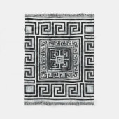 Griechischer Mäander - Schwarz-Weiß-Marmor mit gri Fleecedecke (Vorderseite)