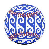 Griechischer Masander-Schlüssel, Wave Key, Blau, I Baseball (Rückseite)