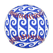 Griechischer Masander-Schlüssel, Wave Key, Blau, I Baseball (Vorderseite)