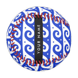 Griechischer Masander-Schlüssel, Wave Key, Blau, I Baseball