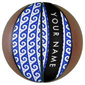 Griechischer Masander-Schlüssel, Wave Key, Blau, I Basketball (Vertikal)