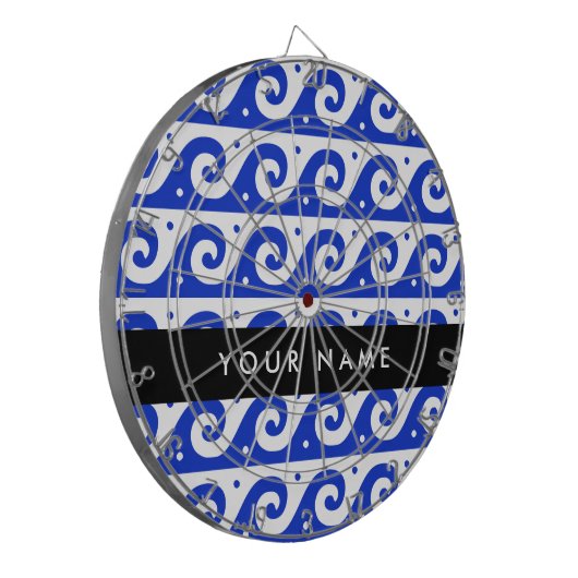 Griechischer Masander-Schlüssel, Wave Key, Blau, I Dartscheibe (Vorderseite Links)