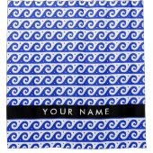 Griechischer Masander-Schlüssel, Wave Key, Blau, I Duschvorhang (Vorderseite)