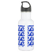 Griechischer Masander-Schlüssel, Wave Key, Blau, I Edelstahlflasche (Rückseite)