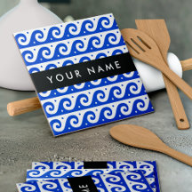 Griechischer Masander-Schlüssel, Wave Key, Blau, I