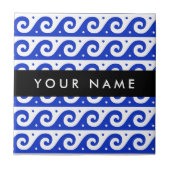 Griechischer Masander-Schlüssel, Wave Key, Blau, I Fliese (Vorderseite)